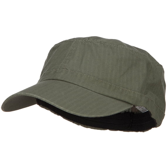 Big Size Fitted Ripstop Cotton Military Army Cap - Olive XL-2XL