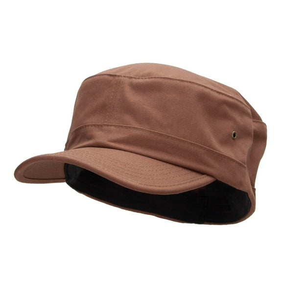 Big Size Fitted Trendy Army Style Cap - Brown 2XL-3XL