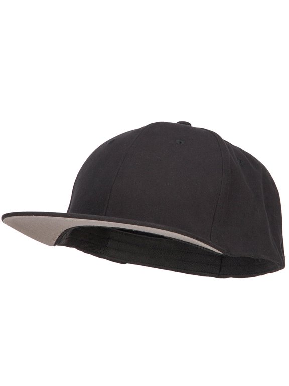 Big Size Flat Bill Stretchable Fitted Cap - Black 2XL-3XL