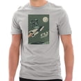 thumbnail image 1 of Big Size Fly To The Moon Graphic Design Unisex Ring Spun Combed Cotton Short Sleeve Deluxe Jersey T-Shirt - Heather Grey 2XL, 1 of 4