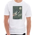 thumbnail image 1 of Big Size Fly To The Moon Graphic Design Unisex Ring Spun Combed Cotton Short Sleeve Deluxe Jersey T-Shirt - White 3XL, 1 of 4