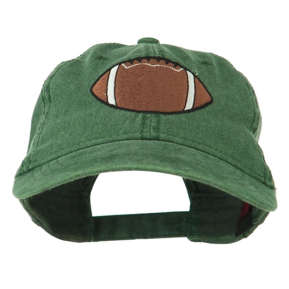 Big Size Football Embroidered Washed Cap - Dark Green XL-3XL