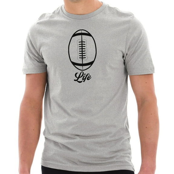 Big Size Football Life Graphic Design Unisex Short Sleeve Cotton Jersey T-Shirt - Heather Grey 3XL