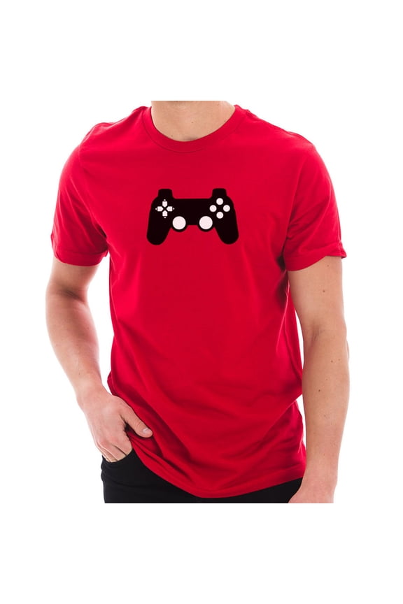 Big Size Game Controller Graphic Design Short Sleeve Cotton Jersey T-Shirt - Red 2XL