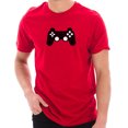 thumbnail image 1 of Big Size Game Controller Graphic Design Short Sleeve Cotton Jersey T-Shirt - Red XL, 1 of 4