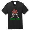 thumbnail image 1 of Big Size Game Time Lineman Graphic Design Men's Big Size Port & Company Core Cotton V-Neck T-Shirt - Jet Black 4XL, 1 of 2