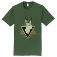 thumbnail image 1 of Big Size Geometric Deer Art Graphic Men's Fan Favorite Crew Neck Tee Shirt - Olive XL, 1 of 2