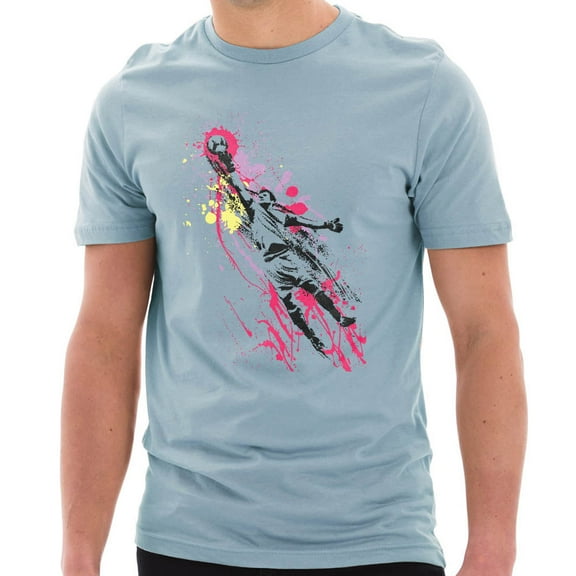 Big Size Goal Keeper Graphic Design Deluxe Jersey T-Shirt - Blue Mist 3XL