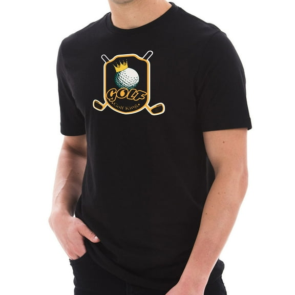 Big Size Golf King Graphic Design Printed Short Sleeve Cotton Jersey T-Shirt - Black XL