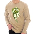 thumbnail image 1 of Big Size Gridiron Running Back Graphic Design Ring Spun Cotton Premium Long Sleeve T-shirt - Mushroom 2XL, 1 of 2