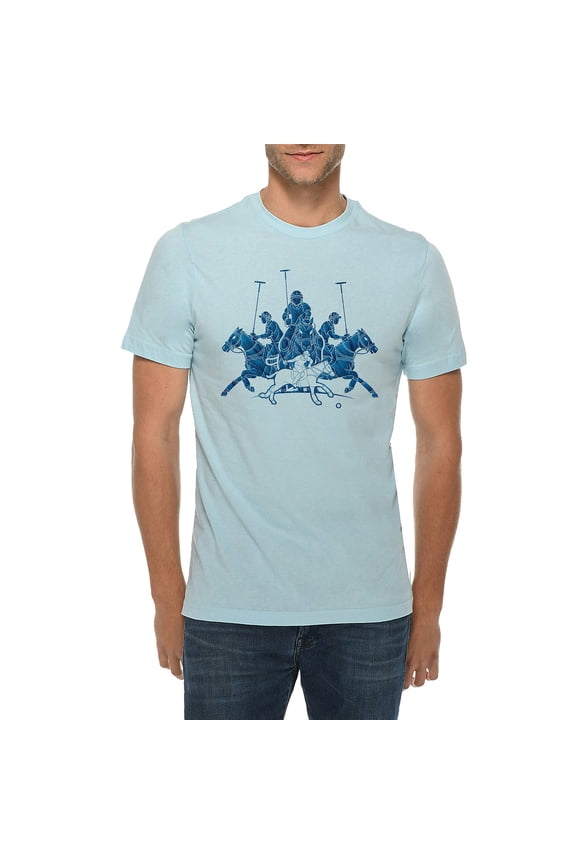 Big Size Group Of Polo Graphic Design Deluxe Jersey T-Shirt - Blue Mist 3XL