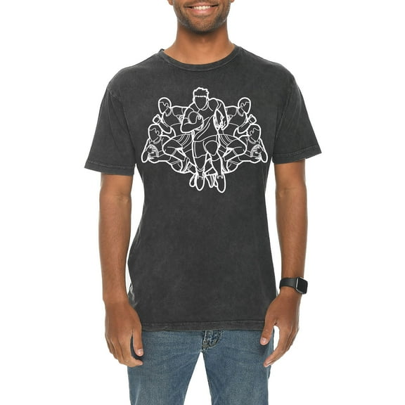 Big Size Group of Rugby Player Unisex Lane Seven Ring Spun Cotton Vintage Short Sleeve Crewneck Tee Shirt - Vintage Black XL
