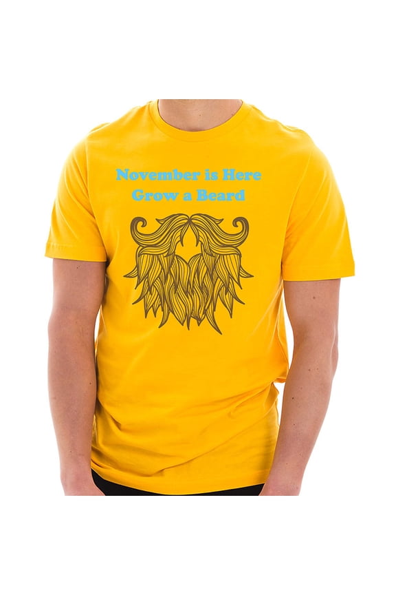 Big Size Grow A Beard Graphic Design Unisex Ring Spun Combed Cotton Short Sleeve Deluxe Jersey T-Shirt - Taxi Gold 2XL