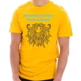 thumbnail image 1 of Big Size Grow A Beard Graphic Design Unisex Ring Spun Combed Cotton Short Sleeve Deluxe Jersey T-Shirt - Taxi Gold XL, 1 of 4