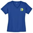 thumbnail image 1 of Big Size Half Tennis Half Ball Logo Mesh V-Neck Graphic Shirt - True Royal 4XL, 1 of 2