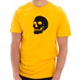 thumbnail image 1 of Big Size Hand Drawn Skull Graphic Design Short Sleeve Cotton Jersey T-Shirt - Taxi Gold 3XL, 1 of 4