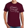 thumbnail image 1 of Big Size Happy Chocolate Day Graphic Design Men's Big Size Cotton Polyester DryBlend T-Shirt - Maroon 2XL, 1 of 2