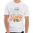 thumbnail image 1 of Big Size Happy First Day Of School Cotton Short Sleeve Graphic Shirt - White XL, 1 of 4