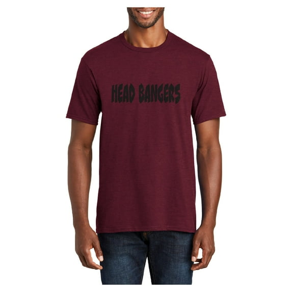 Big Size Head Bangers EDM Graphic Men's Fan Favorite Crew Neck Tee Shirt - Athletic Maroon 4XL