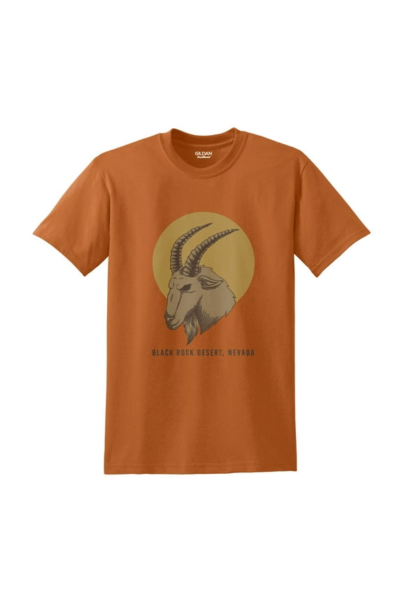 Big Size Horned Desert Sheep Polyester DryBlend Graphic Shirt - Texas Orange XL