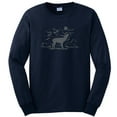 thumbnail image 1 of Big Size Howling Deer Graphic Men's Ultra Cotton Long Sleeve T-Shirt - Navy XL, 1 of 2
