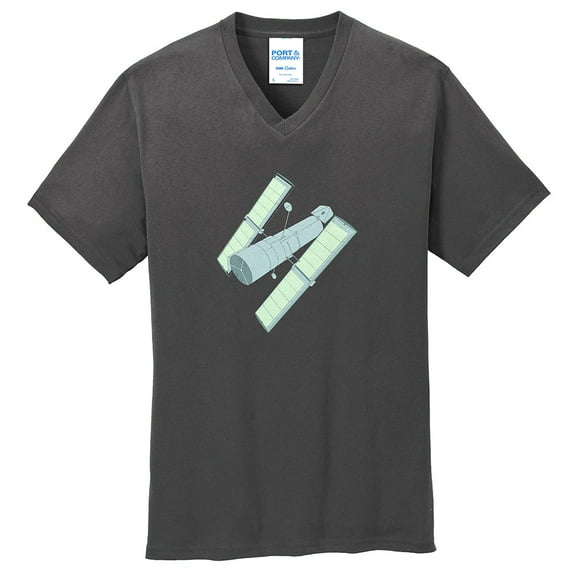 Big Size Hubble Telescope Graphic Design Men's Big Size Port & Company Core Cotton V-Neck T-Shirt - Charcoal XL
