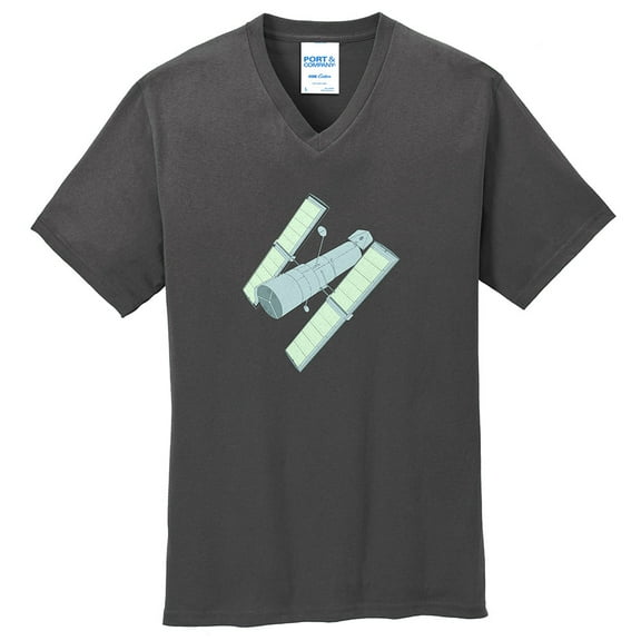 Big Size Hubble Telescope Graphic Design Men's Big Size Port & Company Core Cotton V-Neck T-Shirt - Charcoal XL