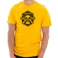 thumbnail image 1 of Big Size Hunting Wild Club Graphic Design Short Sleeve Cotton Jersey T-Shirt - Taxi Gold XL, 1 of 4