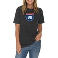 thumbnail image 1 of Big Size Interstate Highway 90 Graphic Design Vintage Crewneck Tee - Vintage Black XL, 1 of 4