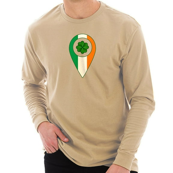 Big Size Irish Drop Pin Ring Spun Cotton Premium Long Sleeve Graphic Shirt - Mushroom 2XL