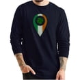 thumbnail image 1 of Big Size Irish Drop Pin Ring Spun Cotton Premium Long Sleeve Graphic Shirt - Navy XL, 1 of 4