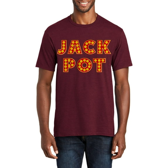 Big Size Jack Pot Graphic Design Men's Big Size Fan Favorite Crew Neck Tee Shirt - Athletic Maroon 2XL