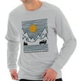 thumbnail image 1 of Big Size Journey Message Ring Spun Cotton Premium Long Sleeve Graphic Shirt - Heather Grey 2XL, 1 of 4