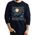 thumbnail image 1 of Big Size Journey Message Ring Spun Cotton Premium Long Sleeve Graphic Shirt - Navy 2XL, 1 of 4