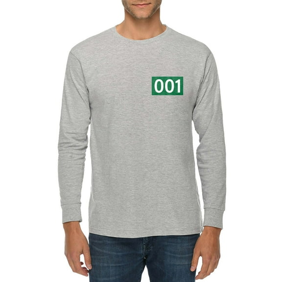 Big Size K-drama 001 Graphic Long Sleeve Crewneck Tee - Heather Grey 3XL