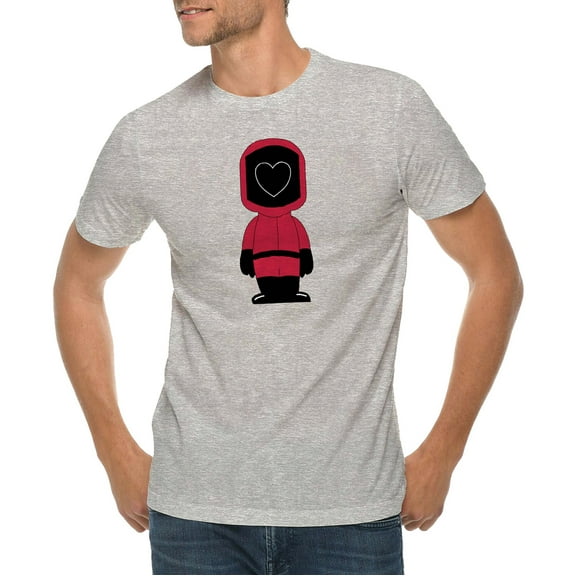 Big Size K-drama Heart Graphic Design Deluxe Jersey T-Shirt - Heather Grey XL