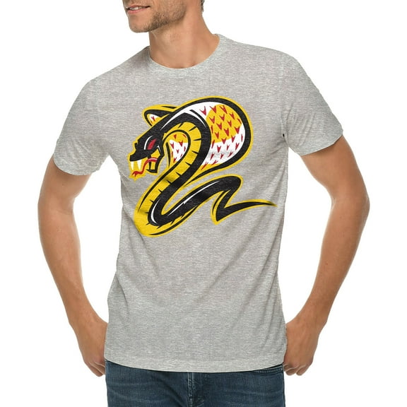 Big Size Kai the Cobra Graphic Design Lane Seven Ring Spun Jersey Cotton Short Sleeve Premium T-Shirt - Heather Grey XL