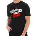 thumbnail image 1 of Big Size King of Cards Designed Unisex Short Sleeve Cotton Jersey T-Shirt - Black XL, 1 of 4