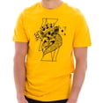thumbnail image 1 of Big Size King of Cards Designed Unisex Short Sleeve Cotton Jersey T-Shirt - Taxi Gold XL, 1 of 4