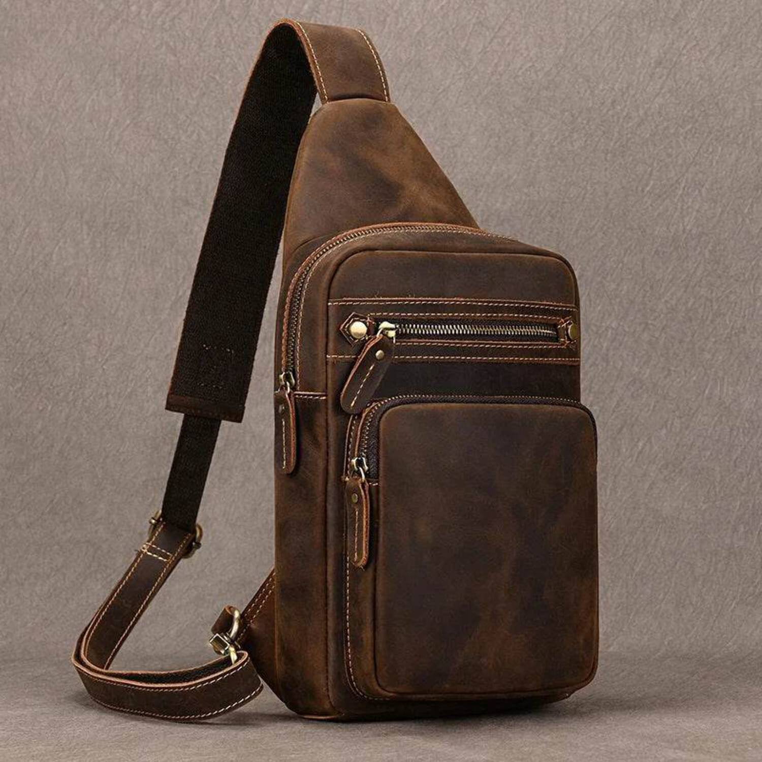 Big Size Leather Chest Bag Waist
