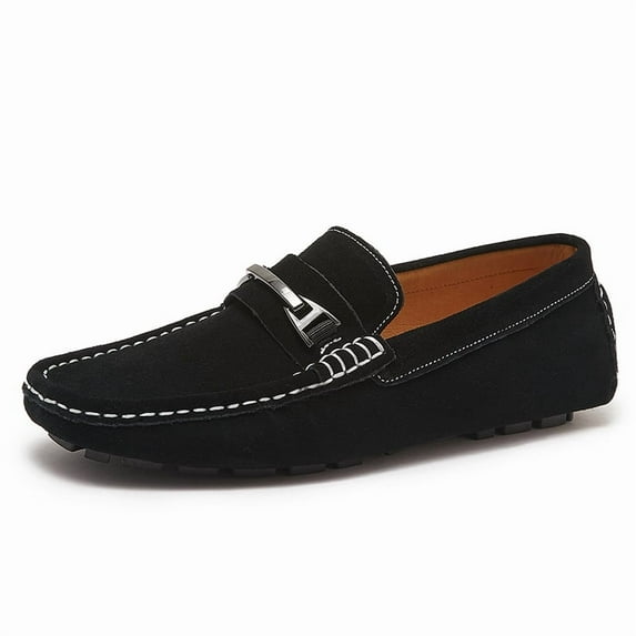 Big Size Men's Casual Loafers Slip On Leather Shoes Comfortable Lightweight Driving Shoes Male Moccasins Classic Penny Loafer Flats Boat Shoes Outdoor Walking Shoes