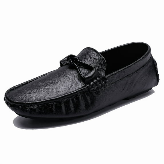 Big Size Men's Casual Loafers Slip On Leather Shoes Comfortable Lightweight Driving Shoes Male Moccasins Classic Penny Loafer Flats Boat Shoes Outdoor Walking Shoes