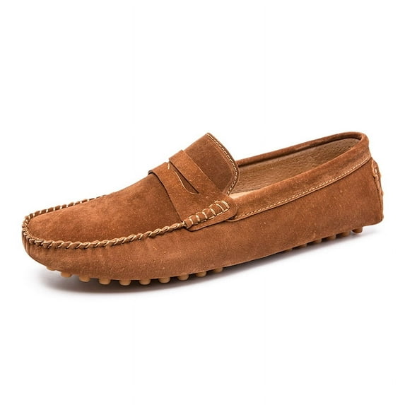 Big Size Men's Casual Loafers Slip On Leather Shoes Comfortable Lightweight Driving Shoes Male Moccasins Classic Penny Loafer Flats Boat Shoes Outdoor Walking Shoes