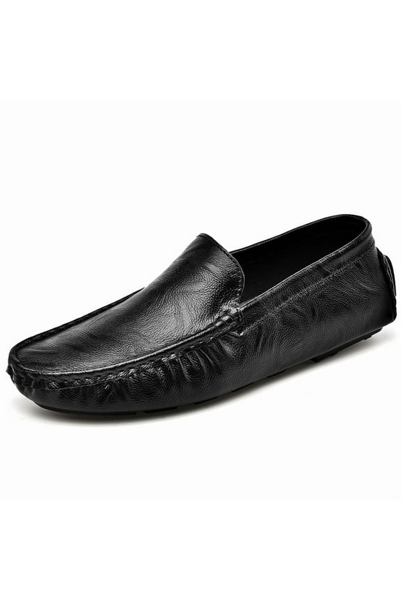 Big Size Men's Casual Loafers Slip On Leather Shoes Comfortable Lightweight Driving Shoes Male Moccasins Classic Penny Loafer Flats Boat Shoes Outdoor Walking Shoes