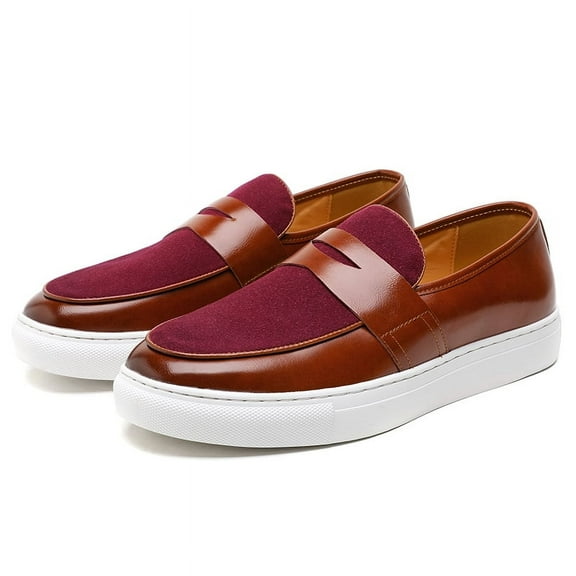 Big Size Men's Casual Loafers Slip On Leather Shoes Comfortable Lightweight Driving Shoes Male Moccasins Classic Penny Loafer Flats Boat Shoes Outdoor Walking Shoes