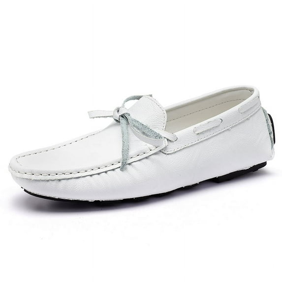 Men's Casual Loafers Slip On Leather Shoes Comfortable Lightweight Driving Shoes Male Moccasins Classic Penny Loafer Flats Boat Shoes Outdoor Walking Shoes