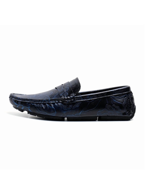 Big Size Men's Casual Loafers Slip On Leather Shoes Comfortable Lightweight Driving Shoes Male Moccasins Classic Penny Loafer Flats Boat Shoes Outdoor Walking Shoes