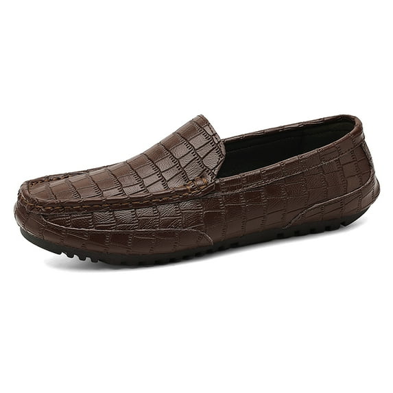 Big Size Men's Casual Loafers Slip On Leather Shoes Comfortable Lightweight Driving Shoes Male Moccasins Classic Penny Loafer Flats Boat Shoes Outdoor Walking Shoes