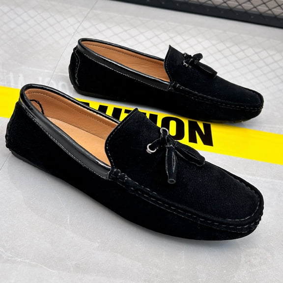Big Size Men's Casual Loafers Slip On Leather Shoes Comfortable Lightweight Driving Shoes Male Moccasins Classic Penny Loafer Flats Boat Shoes Outdoor Walking Shoes