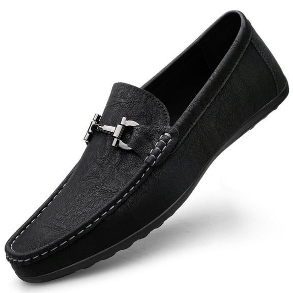 Big Size Men's Casual Loafers Slip On Leather Shoes Comfortable Lightweight Driving Shoes Male Moccasins Classic Penny Loafer Flats Boat Shoes Outdoor Walking Shoes
